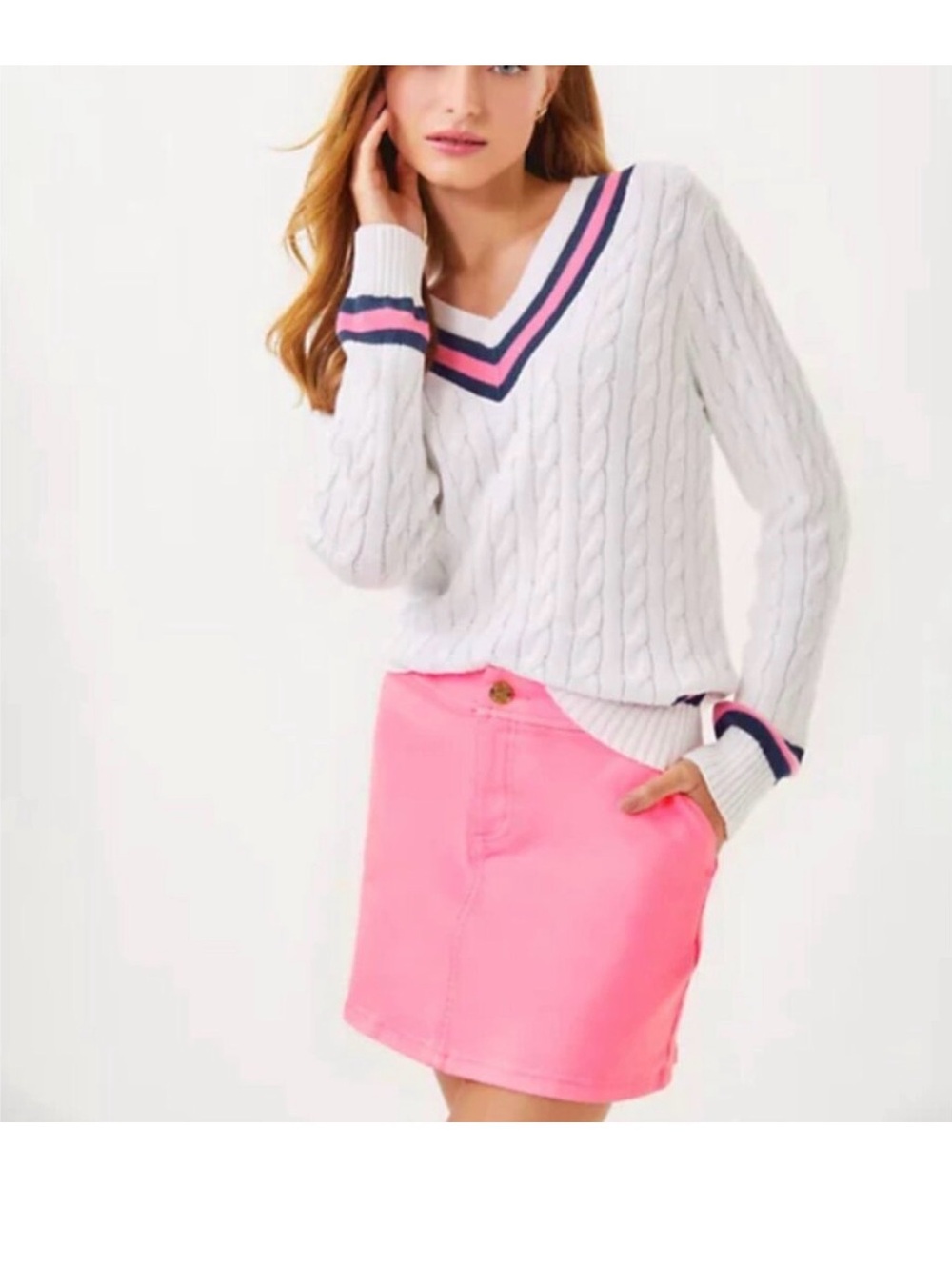 Lilly Pulitzer Colette Denim Skort, Rousseau Pink